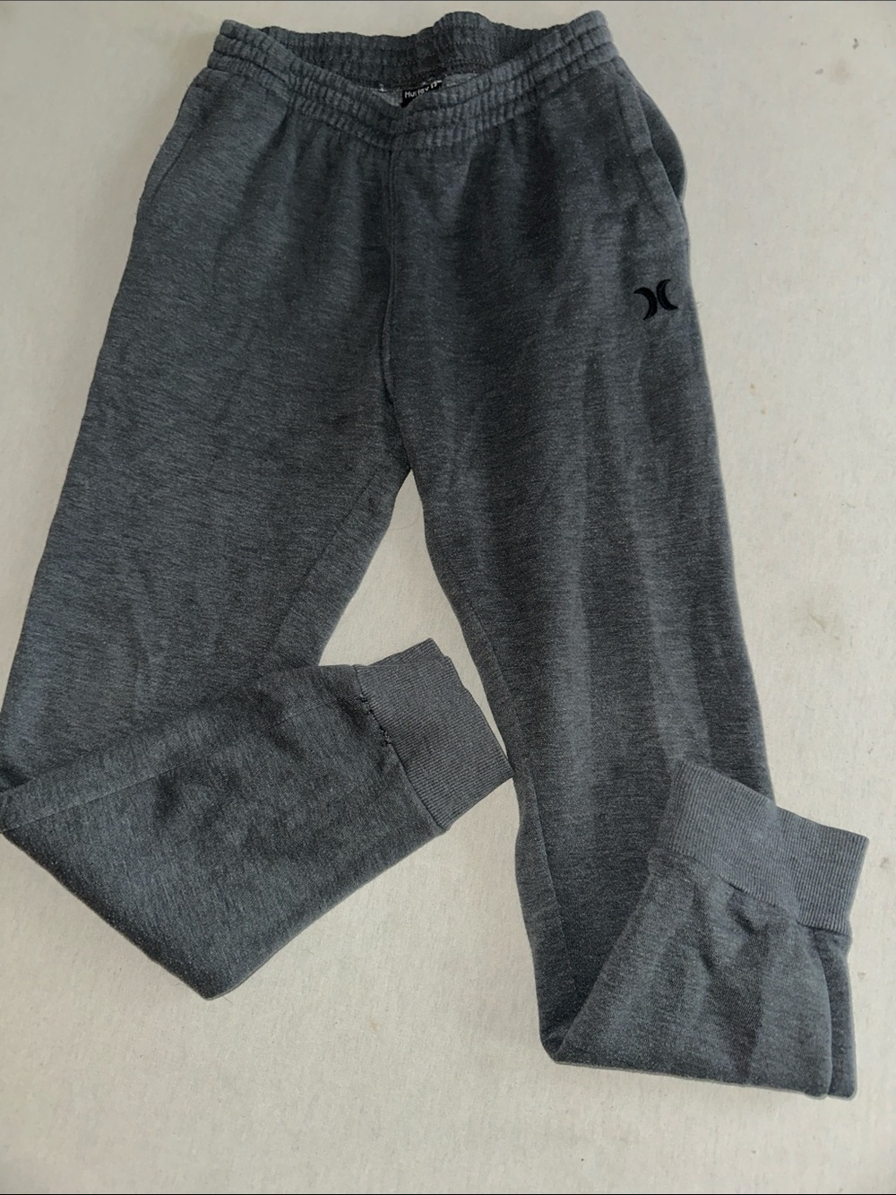 Hurley Kids Size L Dark Gray Fleece Jogger Pants